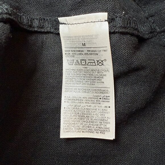 Old Navy Black Linen-Blend Slip Dress – Size Medium (Preloved) - Picture 4 of 4